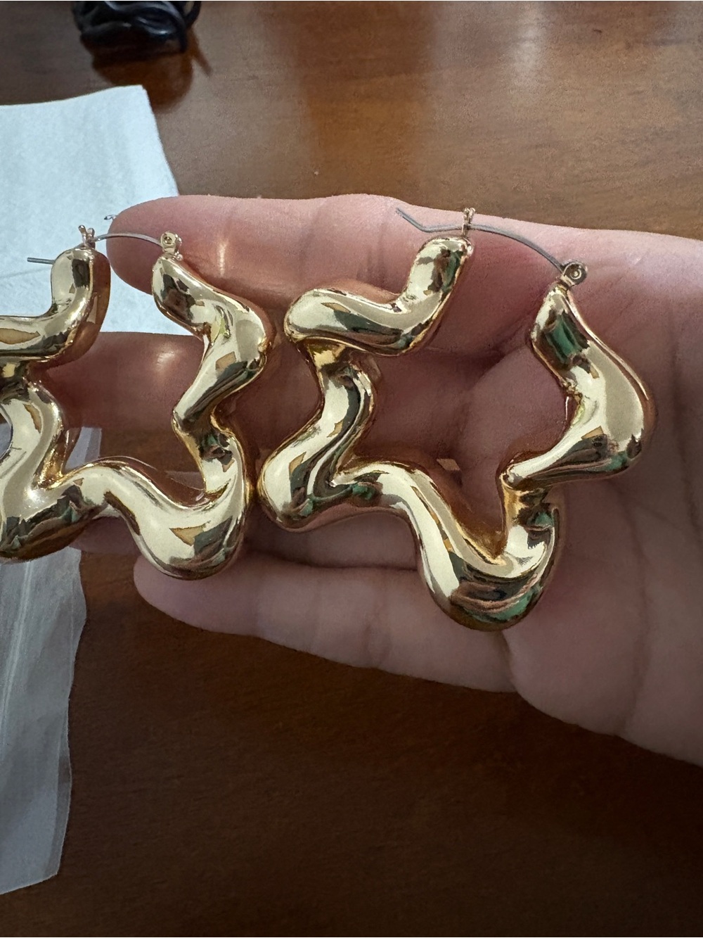 nOir Jewelry Gold Wavy Hoop Earrings - Women Jewelry